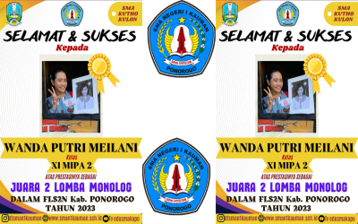 Juara 2 Lomba Monolog Berhasil diraih Oleh Siswi SMAN 1 Kauman Ponorogo